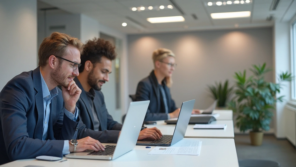 Diverse group of project managers collaborating during professional certification training workshop